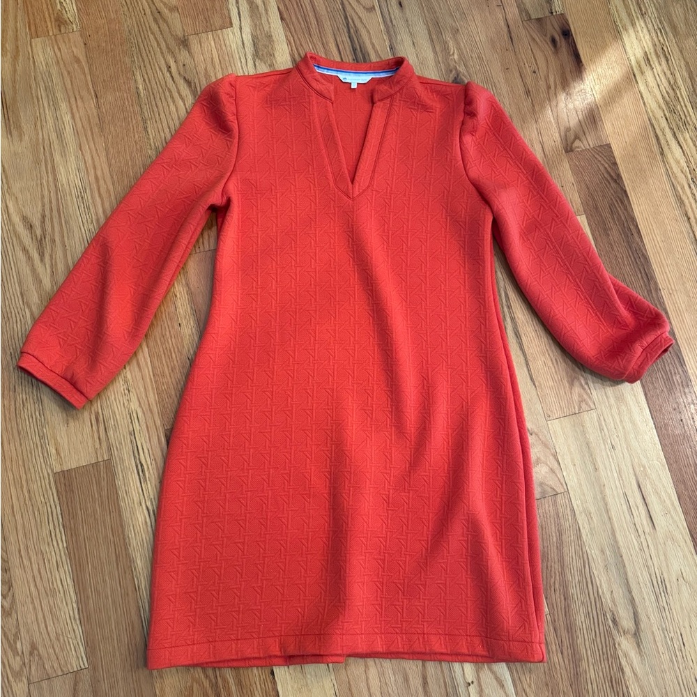 Southern Tide Vibrant Orange Long Sleeve Dress